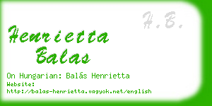 henrietta balas business card