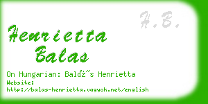 henrietta balas business card